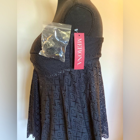 2/$30 Merona tankini swimming top black lace Size L and XL - Picture 5 of 12